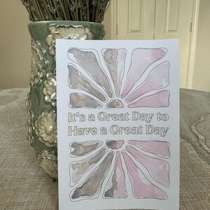 Watercolor hand painted Floral Art Print Postcard 7”x 5”